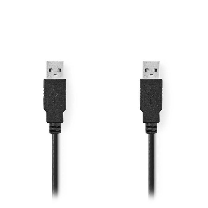 Nedis Καλώδιο USB 2.0 A Male - A Male CCGT60000BK10 μαύρο 1 μέτρο